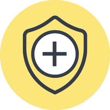icon of a cross inside a shield