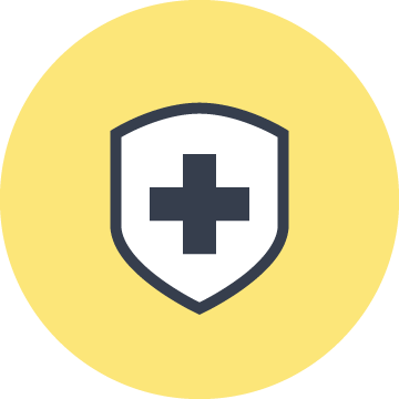 icon of a cross inside a shield